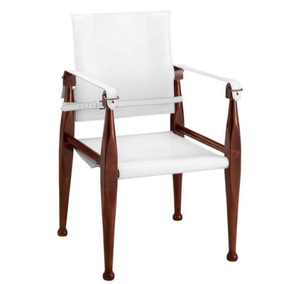 White Bridle Leather Campaign Armchair