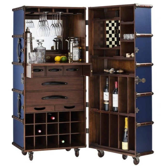 Portable Treasure Chest Home Bar Cabinet